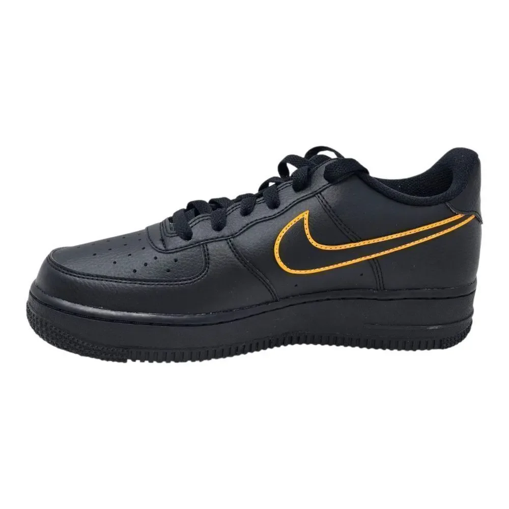 Nike Air Force 1 'Sundial Orange' Black Sneakers, Size 6Y / 7.5 Women IF6158-001